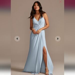 Davids Bridal Dusty Blue Evening Gown